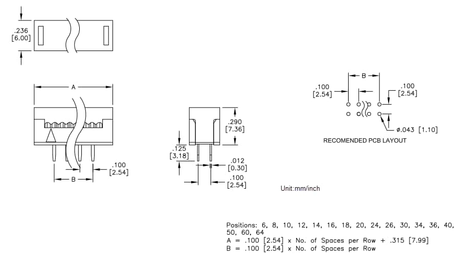 Mechanical Drawing - Adam Tech IDC Connectors